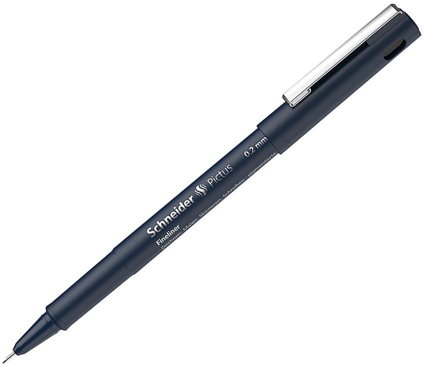 Schneider Pictus Fineliner (tratto 0,9 mm), confezione da 6 pezzi, nero
