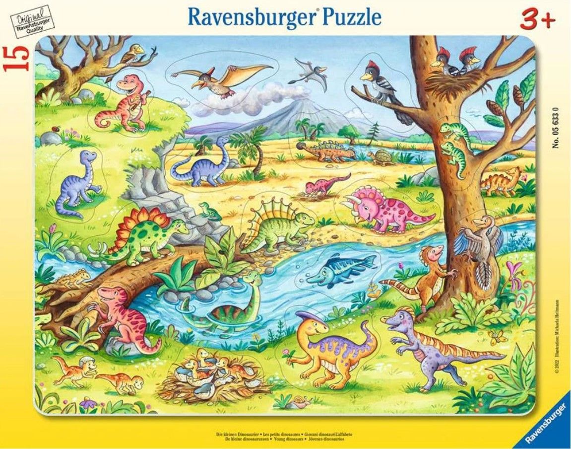 Set Di 2 Libri Ravensburger Sui Dinosauri Per Bambini 4-7 Anni + Adesivi - Con Alette E Cartoon