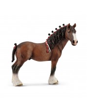 Figurica Schleich Farm World Horses - Clydesdale pastuh s pletenom grivom