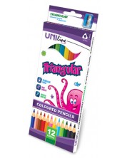 Trokutaste olovke u boji Uniline - 12 boja, sa šiljilom -1