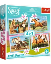 Puzzle Trefl 4 u 1 - Popodnevno jahanje, Spirit Ridding Free