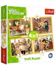 Puzzle Trefl 4 u 1 - Lopta obitelji Treflik