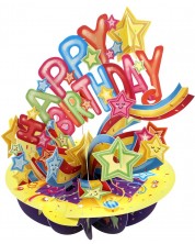 3D čestitka Santoro Pirouettes - Happy Birthday, Shooting Stars -1