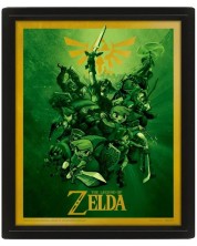 3D poster s okvirom Pyramid Games: The Legend of Zelda - Link -1