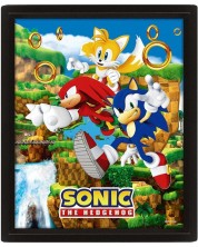 3D poster s okvirom Pyramid Games: Sonic - Sonic (Catching Rings)
