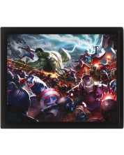 3D poster s okvirom Pyramid Marvel: Avengers - Future Fight Heroes Assault
