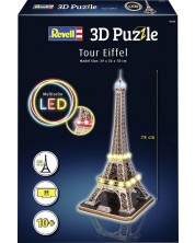 3D slagalica Revell - Eiffelov toranj s LED rasvjetom
