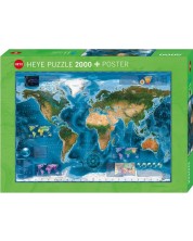 Puzzle Heye od 2000 dijelova- Satelitska karta Zemlje