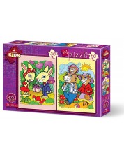 Puzzle Art Puzzle 2 u 1 - Zečevi i Obitelj medvjeda