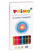 Set olovaka u boji Primo - Trokutaste, 12 boja + šiljilo