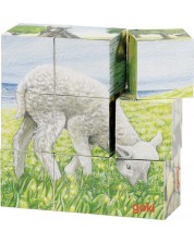 Drvene kocke Goki - Životinje na farmi, devet dijelova