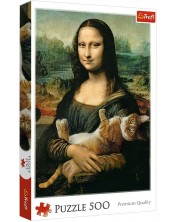Puzzle Trefl od 500 dijelova - Mona Lisa i mače koje mrmlja