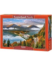 Puzzle Castorland od 500 dijelova - Izlazak sunca iznad jezera Silvenstein, Njemačka