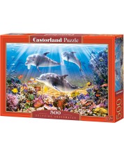 Puzzle Castorland od 500 dijelova - Dupini pod vodom