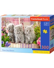 Puzzle Castorland od 300 dijelova - Tri siva mačića