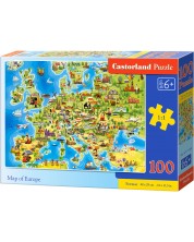 Slagalica Castorland od 100 dijelova - Karta Europe -1