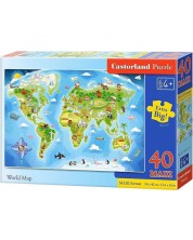 Slagalica Castorland od 40 XXL dijelova - Karta svijeta -1