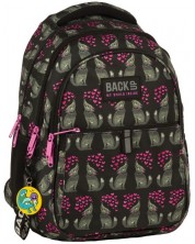 Školski ruksak BackUP N52 - Love Wolf, sa 3 pretinca + poklon