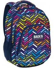 Školska torba BackUP A10 - Color Stripe, s 3 pretinca + poklon