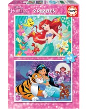 Slagalica Educa od 2 x 48 dijelova - Ariel i Jasmine -1