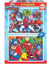 Puzzle Educa od 2 x 20 dijelova - Avanture superheroja 