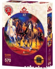 Zagonetka-sat Art Puzzle od 570 dijelova - Konji 