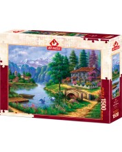 Puzzle Art Puzzle od 1500 dijelova - Selo kraj jezera, Arturo Zaragа