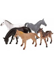 Set figurica Toi Toys Animal World - Deluxe, Divlji konji, 5 komada -1