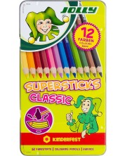 Olovke u boji JOLLY Kinderfest Classic - 12 boja, u metalnoj kutiji ​ -1