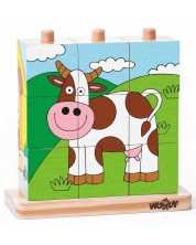 Igra nizanja s drvenim kockama Woody – Kućni ljubimci, 9 dijelova