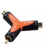Adapter Bespeco - SLAD360, RCA/RCA, crno/narančasti -1