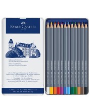 Vodene olovke Faber-Castell Goldfaber Aqua - 12 boja, u metalnoj kutiji -1
