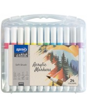 Akrilni markeri Spree Artist - Soft Brush, 24 boje