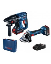 Akumulatorski set Bosch - Professional GWS 180-LI+GBH 180-LI, 2х4.0Ah, punjač, ​​kofer -1