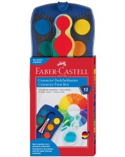 Vodene boje Faber-Castell Connector - 12 boja, plava paleta