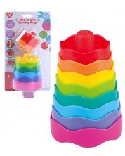 Dječja igračka PlayGo - Piramida u boji Stack and Click -1