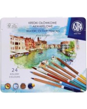 Akvarel olovke Astra - u metalnoj kutiji, 24 boje