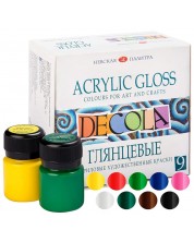 Sjajne akrilne boje Nevskaya palette Decola - 9 boja, 20 ml
