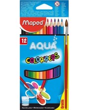 Akvarel olovke Maped Color Peps - 12 boja, uz poklon kist