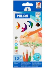Akvarel olovke u boji Milan - Triangular, 12 boja + kist