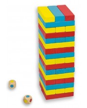 Drvena igra ravnoteže Andreu Toys - Toranj u boji -1
