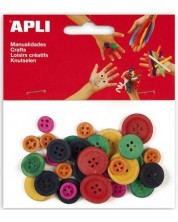 Drvena dugmad APLI - Šarene, različitih veličina