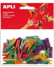 Mini drvene štipaljke APLI - U boji