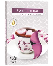 Mirisne čajne svijeće Bispol Aura - Slatki dom, 6 komada