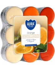 Mirisne čajne svijeće Bispol Aura - Orange, 18 komada