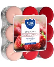 Mirisne čajne svijeće Bispol Aura - Strawberry, 18 komada