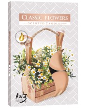 Mirisne čajne svijeće Bispol Aura - Klasični cvjetovi, 6 komada -1