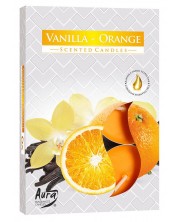Mirisne čajne svijeće Bispol Aura - Vanilija i naranča, 6 komada