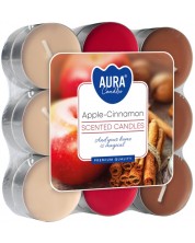 Mirisne čajne svijeće Bispol Aura - Apple-Cinnamon, 18 komada -1
