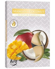 Mirisne čajne svijeće Bispol Aura - Kokos i mango, 6 komada -1
